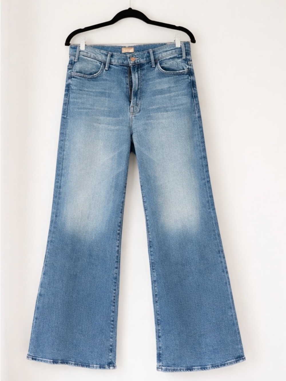 MOTHER The Hustler Roller Sneak 
High-Rise Wide-Leg Jeans